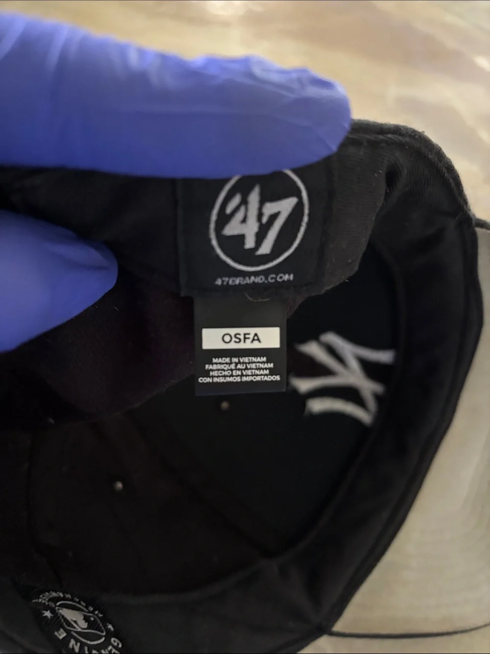 47 Brand Black Baseball MLB Cap with White NY Logo / One Size